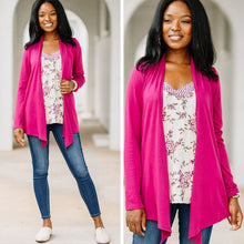 Load image into Gallery viewer, Undeniable Magenta Purple Classic Cardigan
