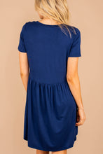 Load image into Gallery viewer, Playful Playlist Navy Blue Babydoll Dress
