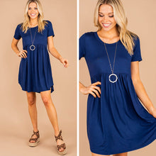 Load image into Gallery viewer, Playful Playlist Navy Blue Babydoll Dress
