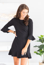 Load image into Gallery viewer, Always So Peppy Black Ruffled Dress
