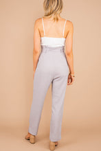 Load image into Gallery viewer, Follow The Leader Gray Paperbag Waist Jumpsuit
