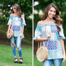 Load image into Gallery viewer, Always Best In Boho Top, Slate Blue
