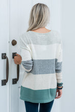 Load image into Gallery viewer, Power In Comfort Sage Green Colorblock Sweater
