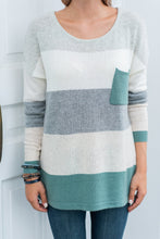 Load image into Gallery viewer, Power In Comfort Sage Green Colorblock Sweater

