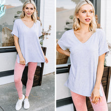 Load image into Gallery viewer, Make Your Life Easy Heather Gray V-neck Top
