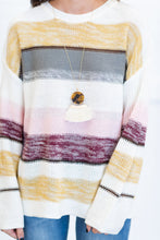 Load image into Gallery viewer, Electric Charge Mustard Yellow Striped Sweater
