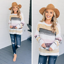 Load image into Gallery viewer, Electric Charge Mustard Yellow Striped Sweater
