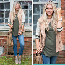 Load image into Gallery viewer, The Time Is Now Taupe Brown Utility Vest
