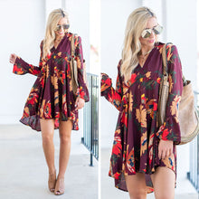 Load image into Gallery viewer, Found Your Calling Wine Red Floral Dress
