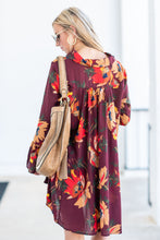 Load image into Gallery viewer, Found Your Calling Wine Red Floral Dress
