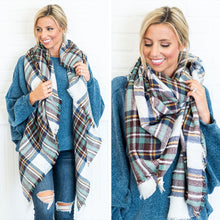 Load image into Gallery viewer, Coffee Break Scarf, White-Blue
