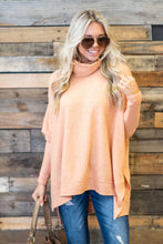 Load image into Gallery viewer, Feeling So Chipper Sherbert Orange Cowl Neck Sweater
