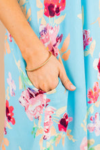 Load image into Gallery viewer, More Than You Know Teal Blue Floral Dress
