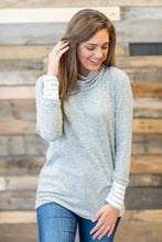 Load image into Gallery viewer, Meet You Here Heather Gray Cowl Neck Sweater
