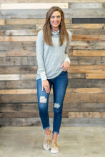 Load image into Gallery viewer, Meet You Here Heather Gray Cowl Neck Sweater
