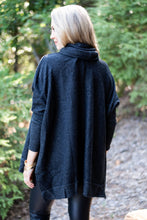 Load image into Gallery viewer, Feeling So Chipper Charcoal Gray Cowl Neck Sweater
