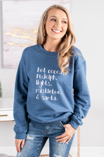 Load image into Gallery viewer, Christmas Magic Indigo Blue Graphic Sweatshirt
