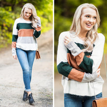 Load image into Gallery viewer, Life Of Comfort Rust Multi Colorblock Sweater
