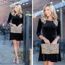 Load image into Gallery viewer, Make It Nice Black Velvet Dress
