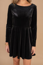 Load image into Gallery viewer, Make It Nice Black Velvet Dress
