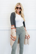 Load image into Gallery viewer, Can't Forget You Charcoal Gray Striped Cardigan
