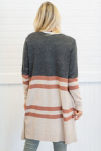 Load image into Gallery viewer, Can't Forget You Charcoal Gray Striped Cardigan
