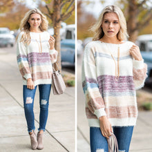 Load image into Gallery viewer, Really Ready Maroon Multicolored Striped Sweater
