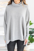 Load image into Gallery viewer, Feeling So Chipper Heather Gray Cowl Neck Sweater
