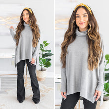 Load image into Gallery viewer, Feeling So Chipper Heather Gray Cowl Neck Sweater
