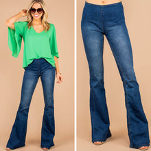 Load image into Gallery viewer, It's A Revolution Dark Wash Flare Jeans
