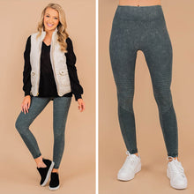 Load image into Gallery viewer, Lazy Days Army Green Moto Leggings
