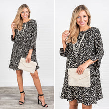 Load image into Gallery viewer, Clearly Yours Black And White Leopard Dress
