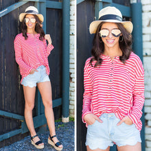 Load image into Gallery viewer, Tell You The Truth Red Striped Top
