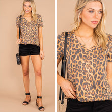 Load image into Gallery viewer, The Time Is Now Chestnut Brown Leopard Top
