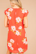 Load image into Gallery viewer, Live In Love Coral Orange Floral Dress
