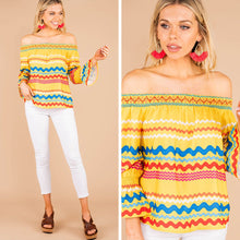 Load image into Gallery viewer, Living And Loving Yellow Off Shoulder Top
