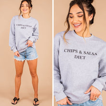 Load image into Gallery viewer, Chips &amp; Salsa Diet Sport Gray Graphic Sweatshirt
