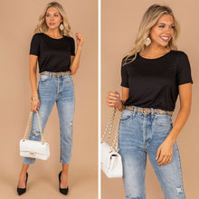 Load image into Gallery viewer, Let's Meet Later Black Top
