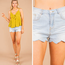 Load image into Gallery viewer, Sweet Sweet Summer Light Wash Scallop Hem Denim Shorts
