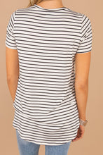Load image into Gallery viewer, Let's Meet Later White Striped Top
