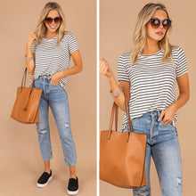 Load image into Gallery viewer, Let's Meet Later White Striped Top
