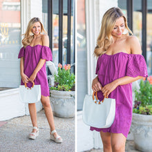 Load image into Gallery viewer, Put You In A Trance Violet Purple Off The Shoulder Dress
