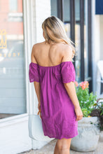Load image into Gallery viewer, Put You In A Trance Violet Purple Off The Shoulder Dress
