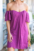 Load image into Gallery viewer, Put You In A Trance Violet Purple Off The Shoulder Dress
