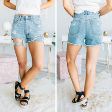 Load image into Gallery viewer, A Day In The Sun Light Wash Denim Shorts
