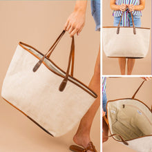 Load image into Gallery viewer, Running Around Natural Beige and Brown Tote

