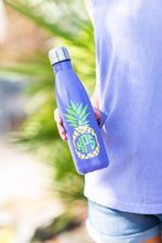 Load image into Gallery viewer, Peppy Pineapple Bright Purple Printed Water Bottle

