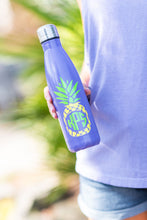 Load image into Gallery viewer, Peppy Pineapple Bright Purple Printed Water Bottle
