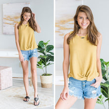 Load image into Gallery viewer, Simple And Easy Mustard Yellow Knotted Tank
