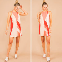 Load image into Gallery viewer, Cool For The Summer Tomato Red and Coral Pink Printed Shift Dress
